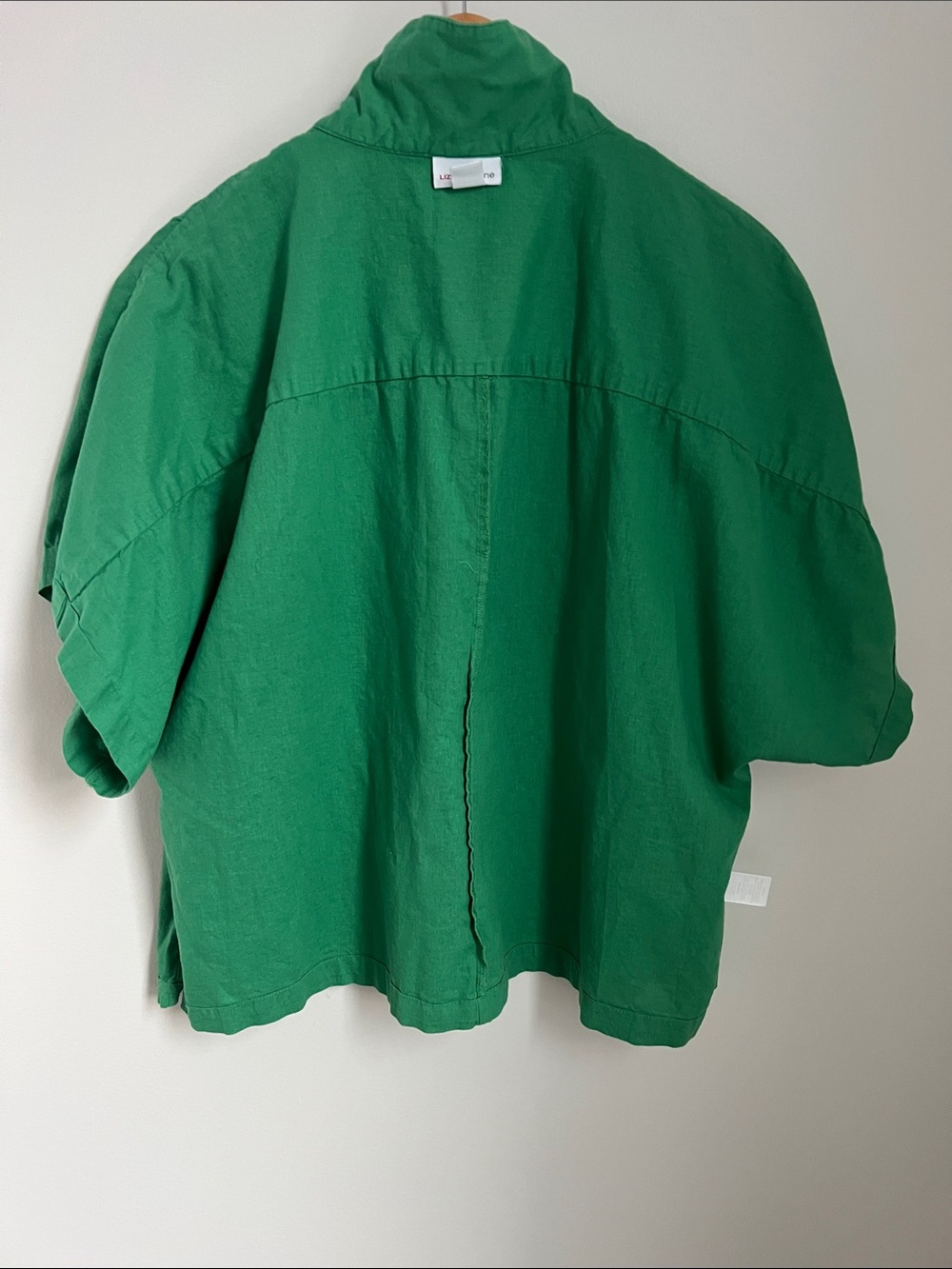 Liz Claiborne | Kelly Green V-Neck Crochet Trim Dolman Sleeve Tunic Size XL - Picture 10 of 16